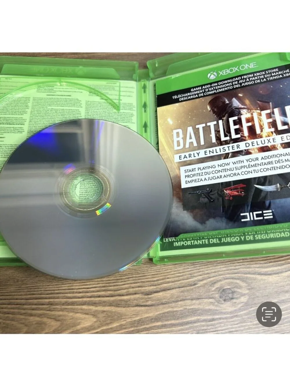 Microsoft XBox One - Battlefield 1 Early Enlister Deluxe Edition missing manual
